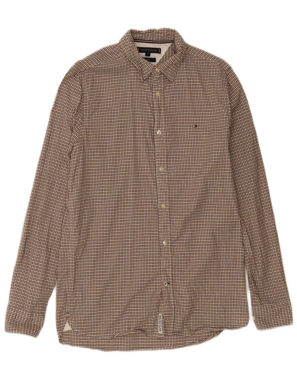 TOMMY HILFIGER Camisa Slim Fit De Algodón A Cuadros Amarillo Medio