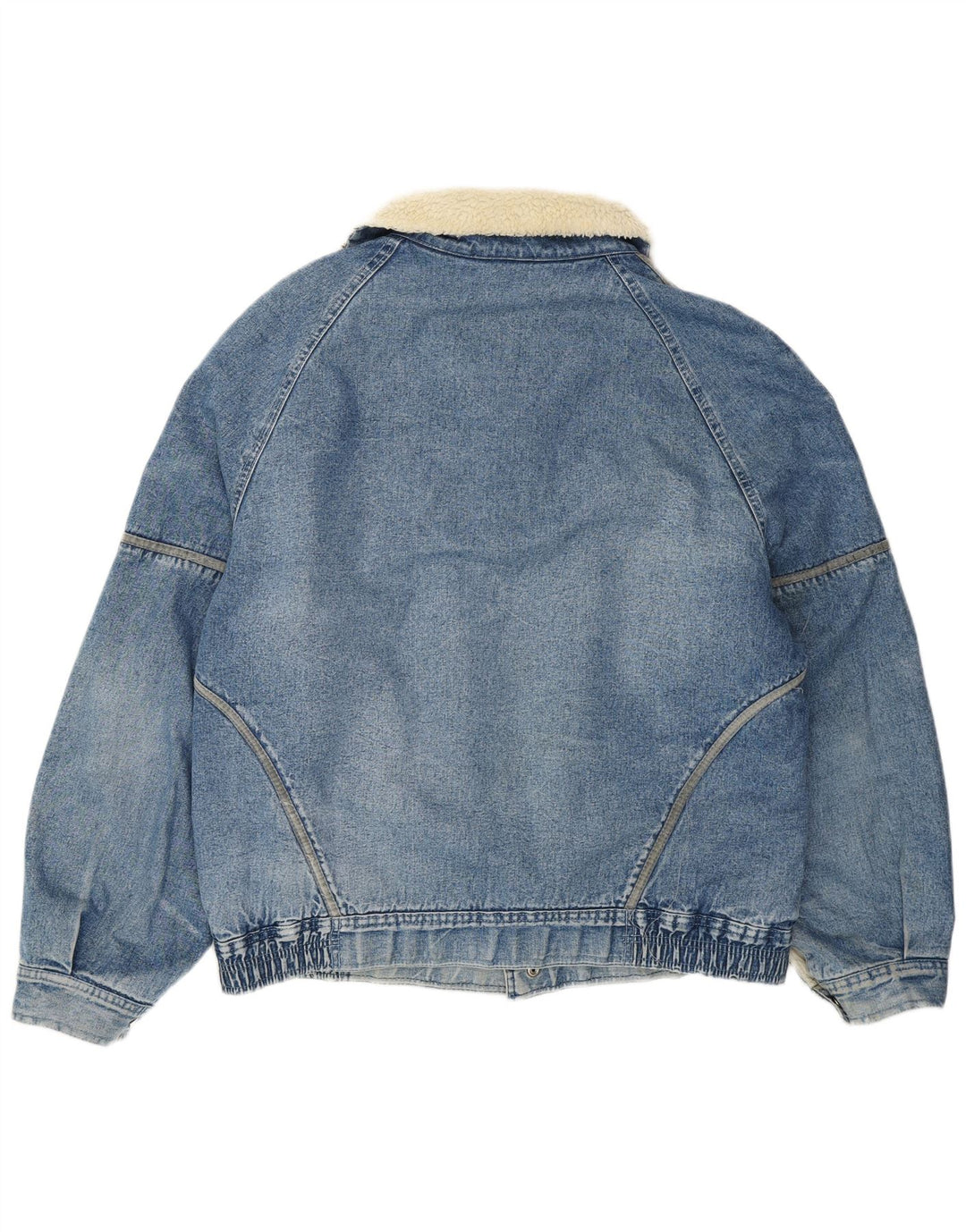 VINTAGE Chaqueta Sherpa de mezclilla para hombre Reino Unido 42 XL Azul