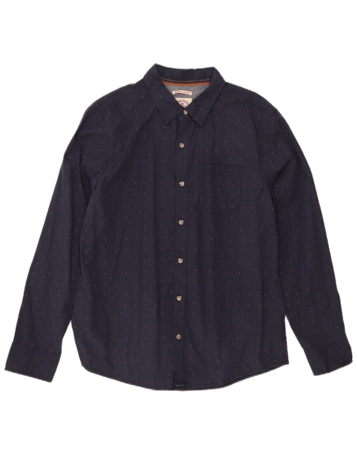 Camisa de corte estándar para hombre de Fat Face de algodón con lunares en azul marino grande