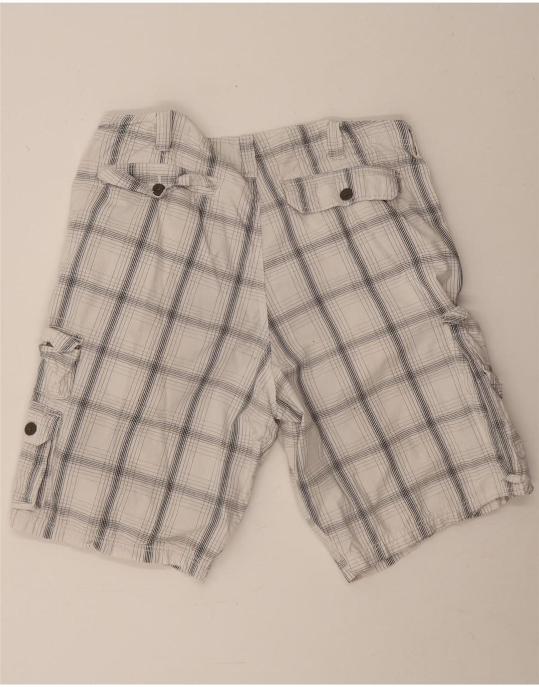 Lee Mens Dungarees Cargo Shorts W38 XL Algodón A Cuadros Blanco