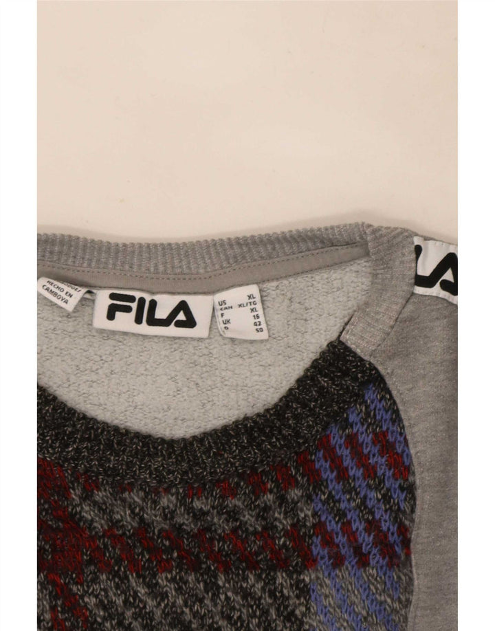 Fila Sudadera gráfica para mujer Jumper UK 46 Large Grey Colourblock