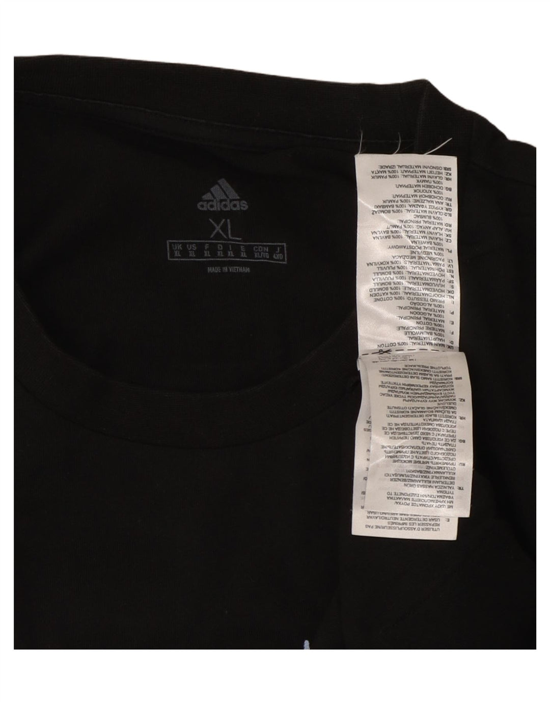 ADIDAS Camiseta gráfica para hombre Top XL Algodón negro
