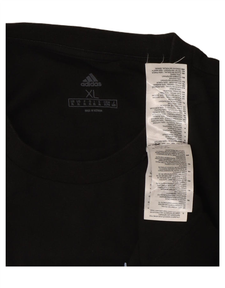 ADIDAS Camiseta gráfica para hombre Top XL Algodón negro