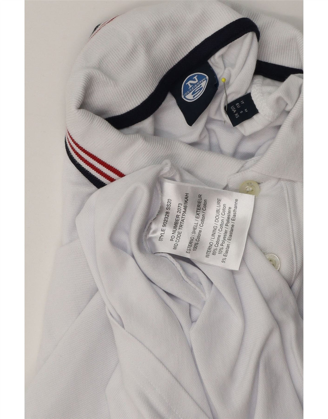 North Sails Polo Gráfico Para Hombre Algodón Blanco Pequeño