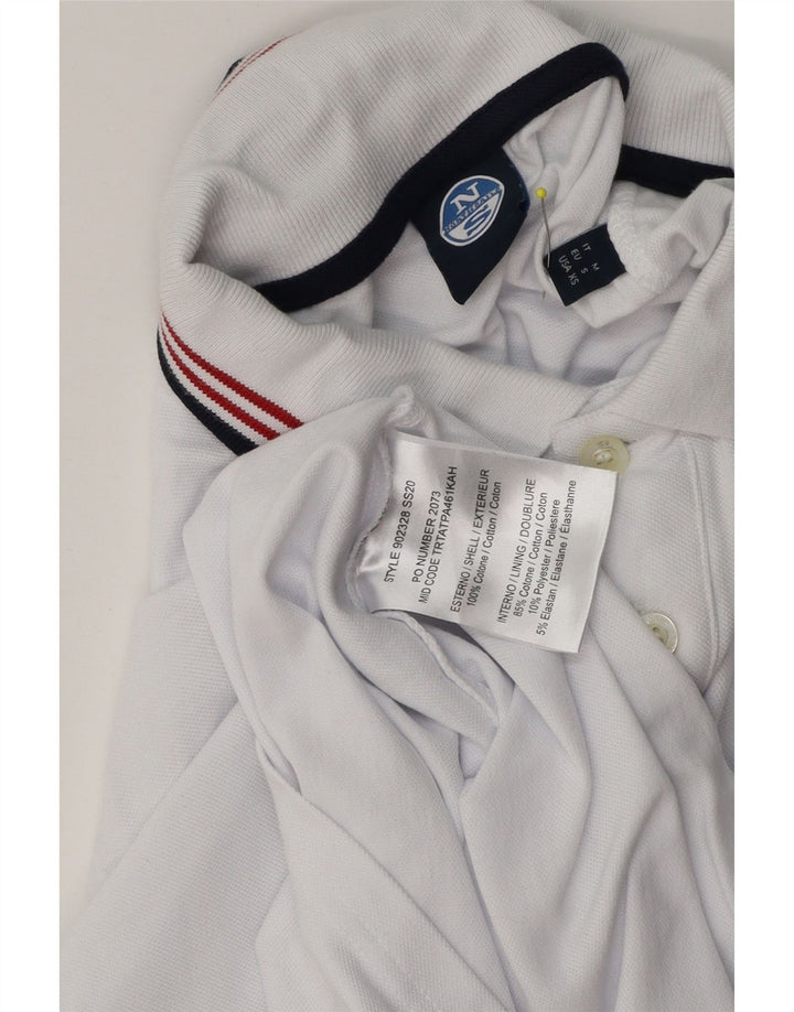 North Sails Polo Gráfico Para Hombre Algodón Blanco Pequeño