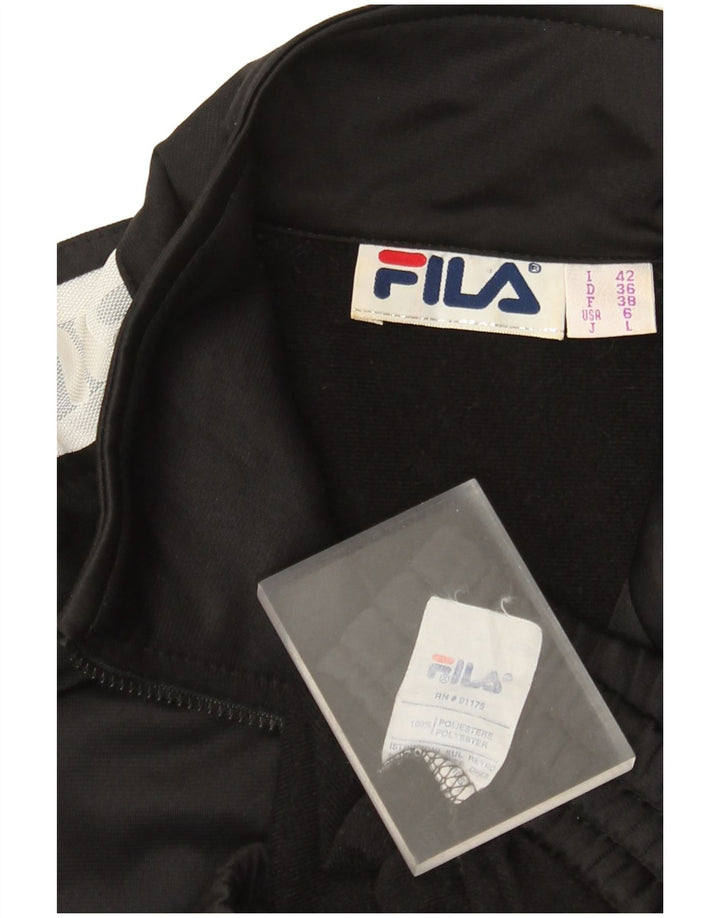 Fila Chaqueta superior de chándal con gráfico para mujer IT 42 Medium Black Colourblock