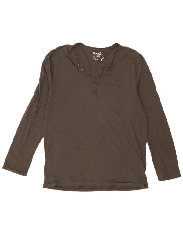 Tommy Hilfiger Hombre Top Manga Larga XL Algodón Caqui