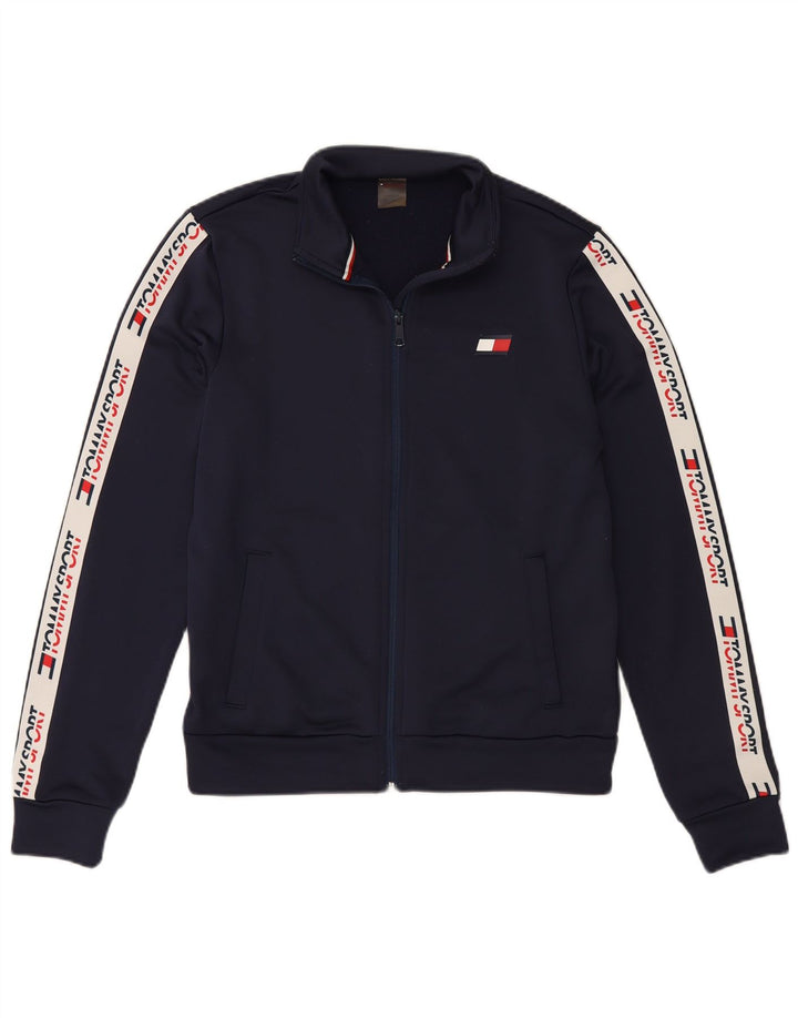 TOMMY HILFIGER Chaqueta de chándal para hombre Small Azul marino Colorblock