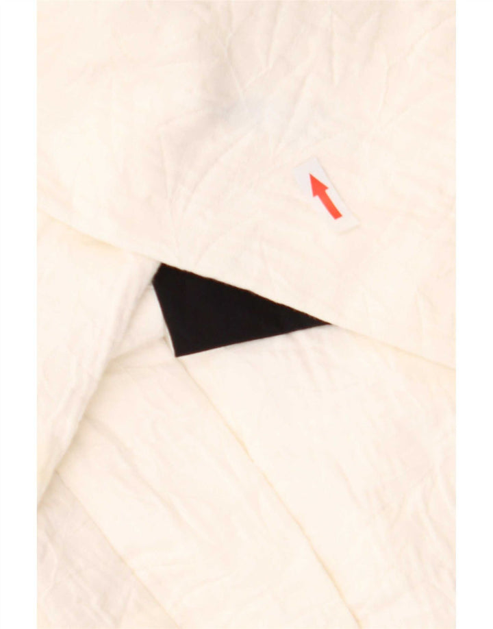 Zara Mujer Abrigo UK 40 Medio Algodón Blanco Roto