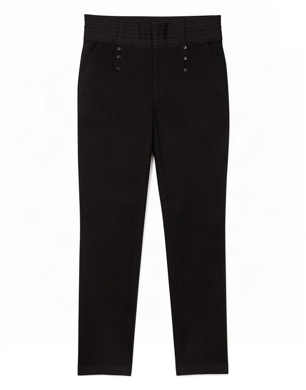 Zara Mujer Pantalón Casual Pitillo Mediano W28 L28 Viscosa Negro