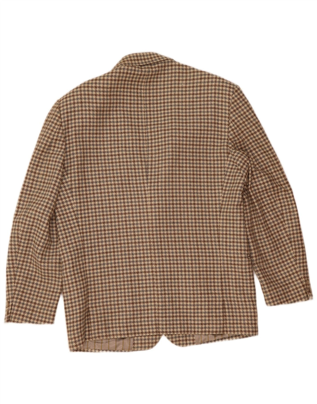 Benetton Chaqueta Americana De 2 Botones IT 48 Lana De Pata De Gallo Beige Medio