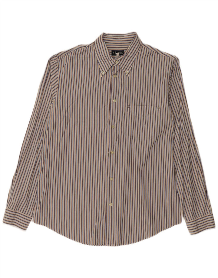 Camisa Armani Jeans Hombre Grande Algodón A Rayas Multicolor