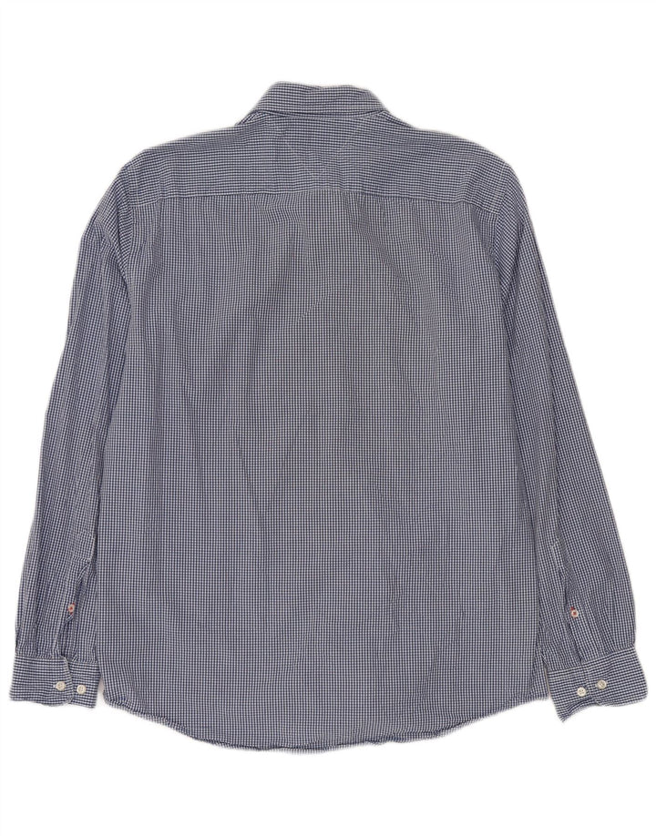 TOMMY HILFIGER Camisa de corte regular para hombre de algodón a cuadros azul grande