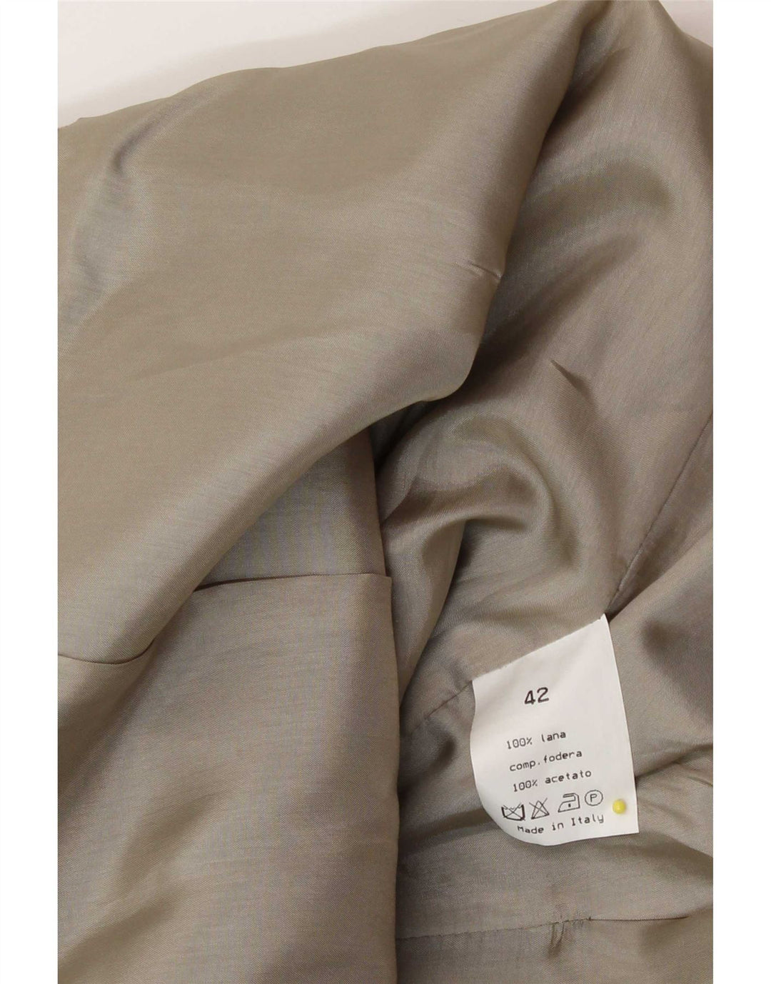 Vintage mujer chaqueta blazer de doble pecho IT 42 lana beige media