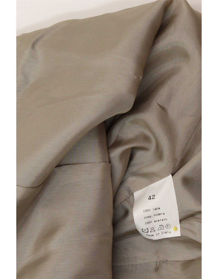 Vintage mujer chaqueta blazer de doble pecho IT 42 lana beige media