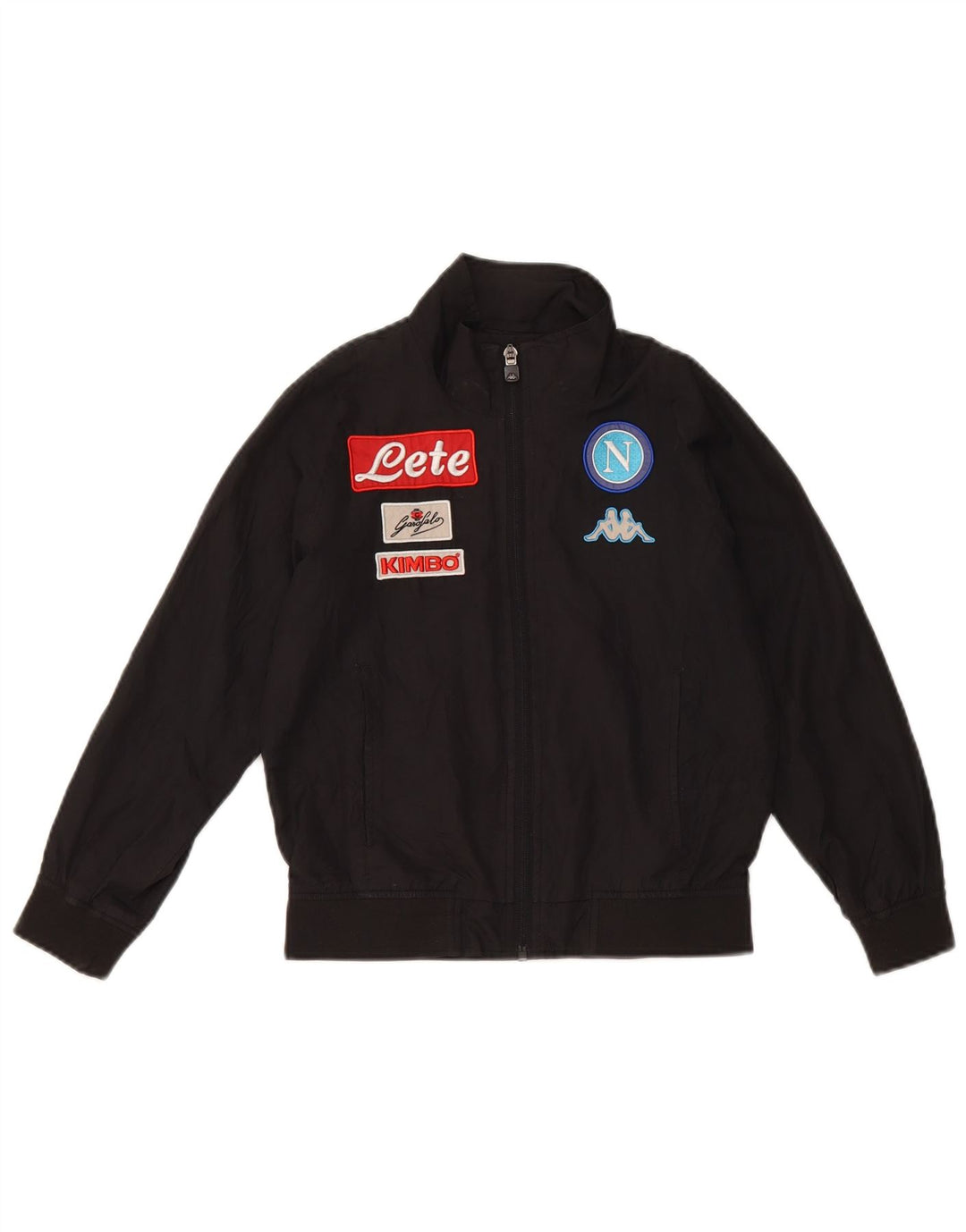 Kappa Boys Graphic Chándal Top Chaqueta 7-8 Años Negro Poliéster