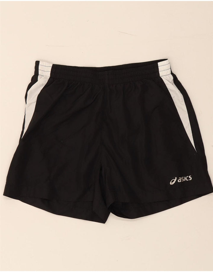 ASICS Pantalones cortos deportivos para mujer UK 10 Small Negro Camuflaje Poliéster