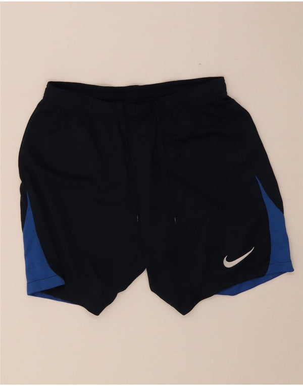Pantalones cortos deportivos ajustados Dri Fit para hombre Nike Poliéster color block azul marino grande