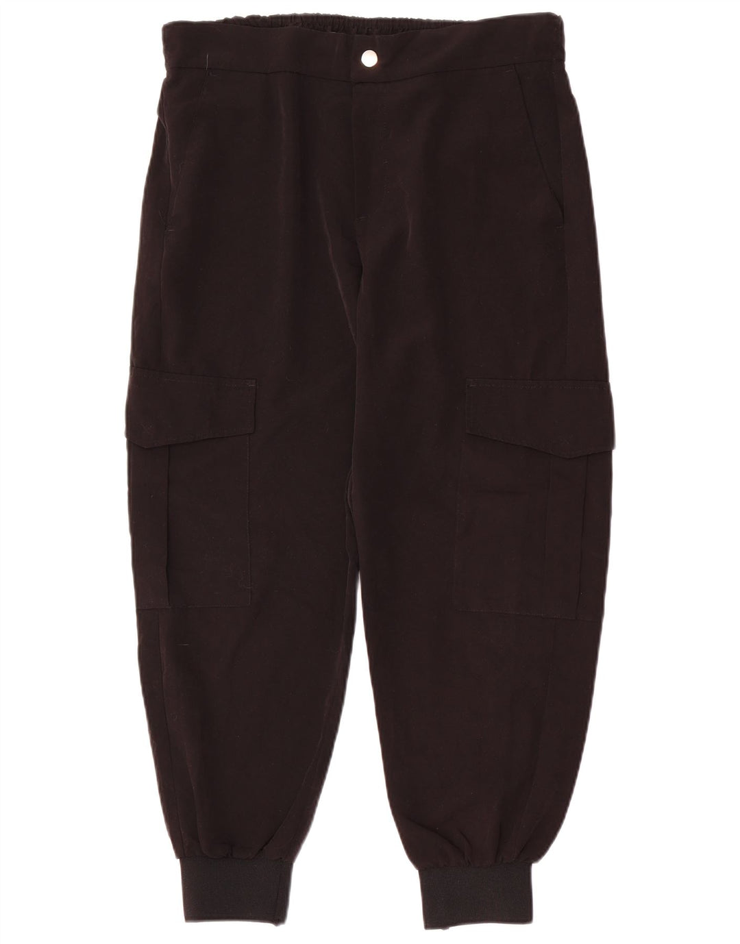 ZARA Mujer Joggers Pantalón Cargo Large W3 Negro Poliéster