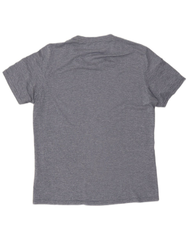 Adidas Hombre Aeroready Camiseta Top Medio Azul Marino Rayas Poliéster