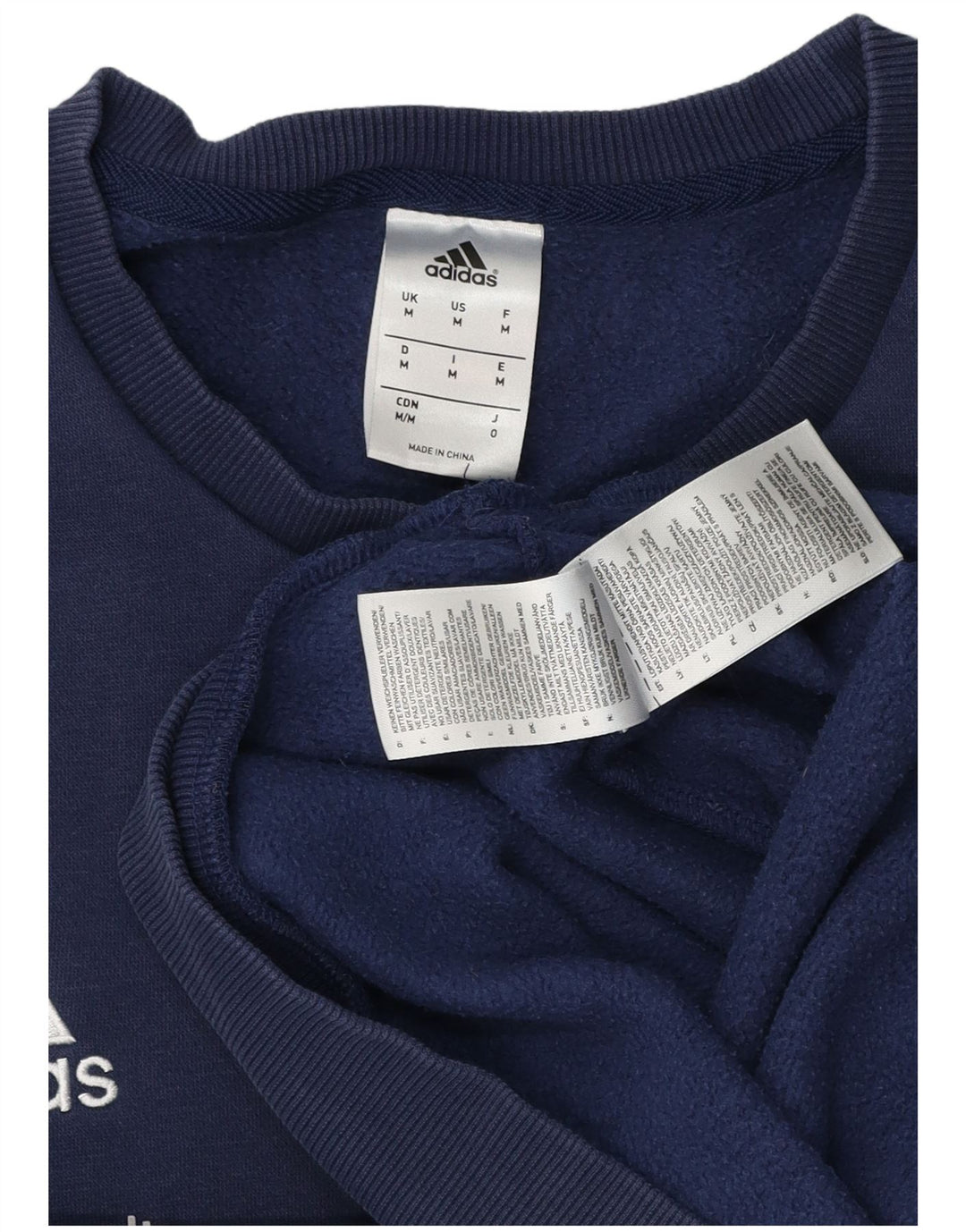 Adidas Hombre Sudadera Gráfica Jumper Medium Azul Marino Algodón