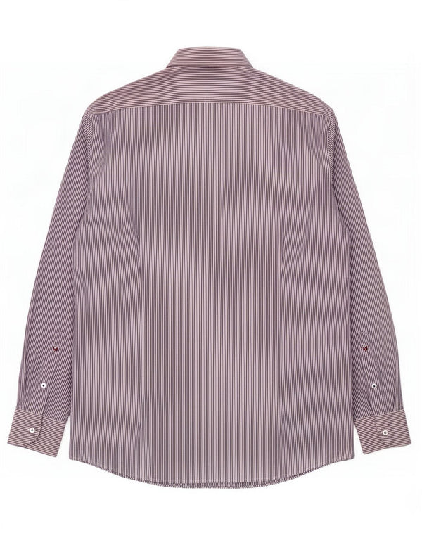 Tommy Hilfiger Camisa ajustada para hombre Talla 44 17 1/2 XL Algodón a rayas azules