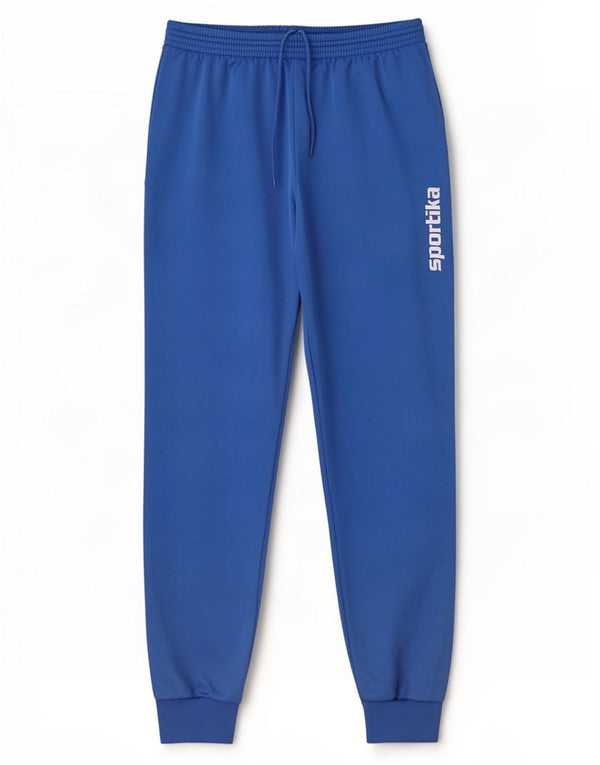 Vintage hombres gráfico chándal pantalones joggers gran poliéster azul