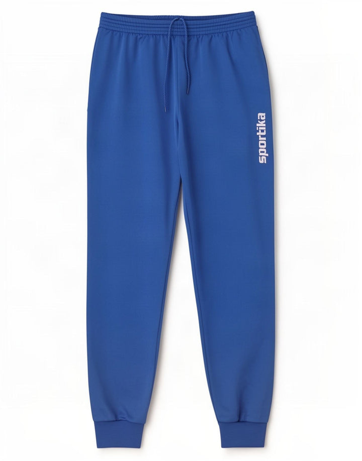 Vintage hombres gráfico chándal pantalones joggers gran poliéster azul