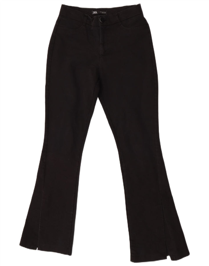 Zara Mujer Pantalones Casuales Acampanados Medianos W28 L32 Negro