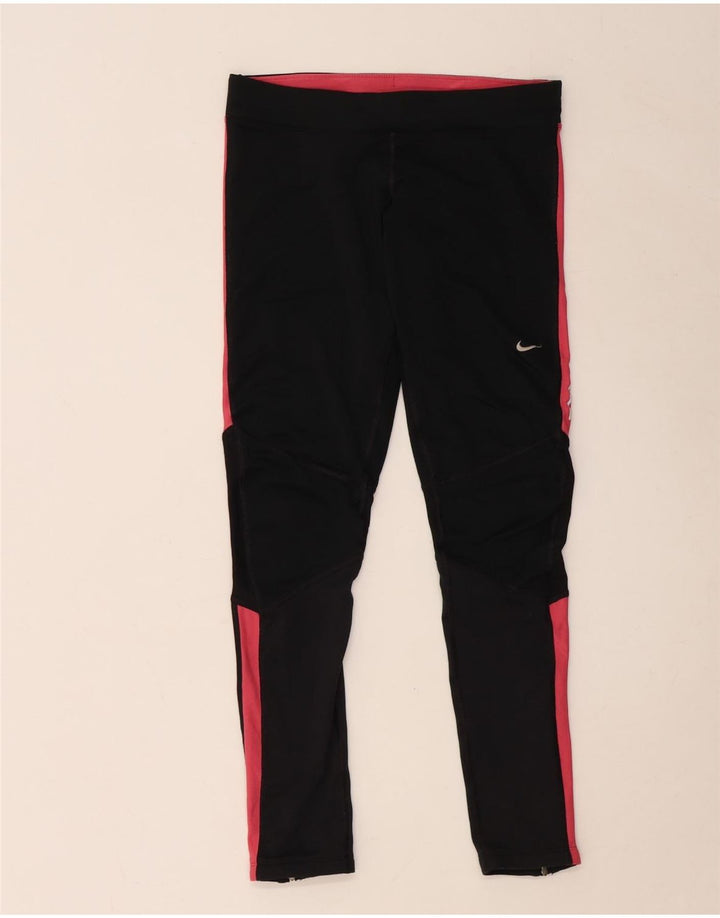 Nike Leggings Dri Fit para mujer UK 40 Mediano Negro Colorblock Poliéster