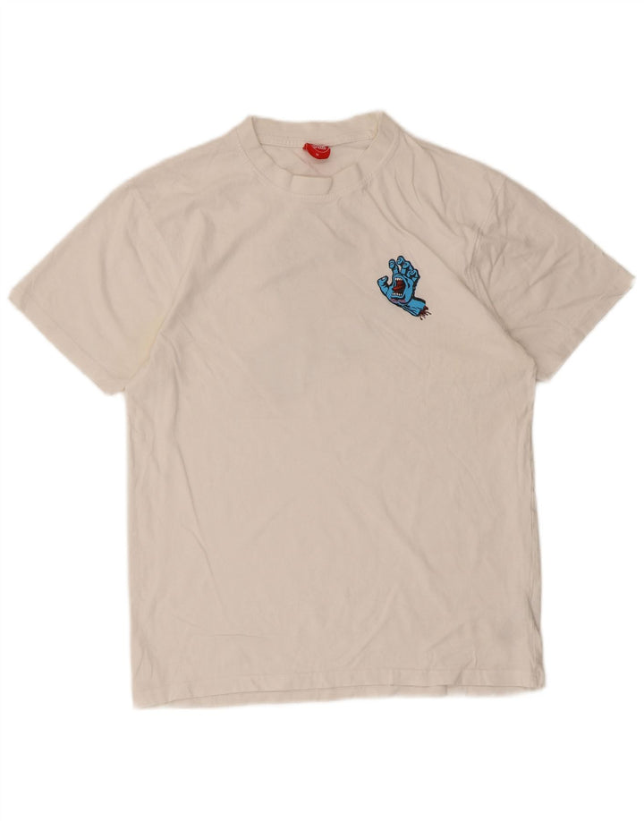 Santa Cruz Hombre Camiseta Gráfica Top Medio Algodón Blanco