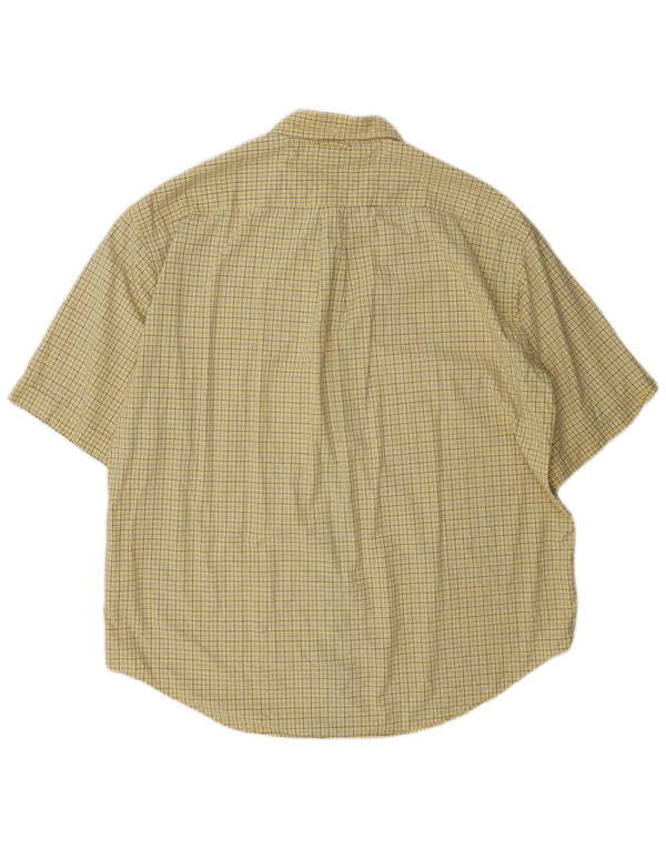 Tommy Hilfiger Camisa de manga corta para hombre 2XL Algodón a cuadros amarillo