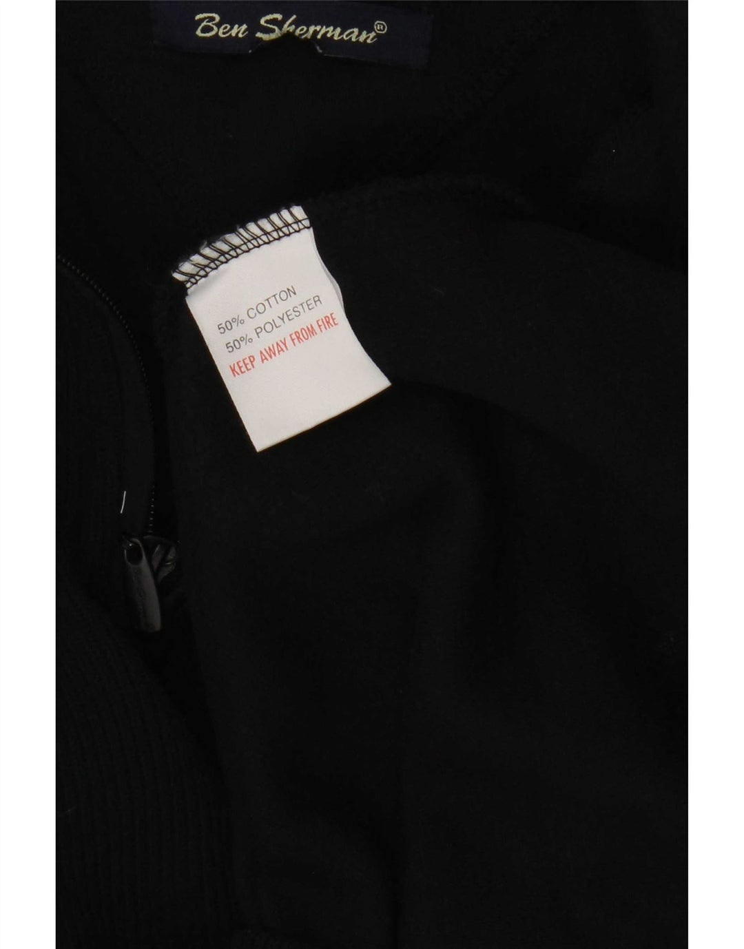 Ben Sherman - Jersey para hombre con cuello y cremallera, talla grande, algodón azul marino