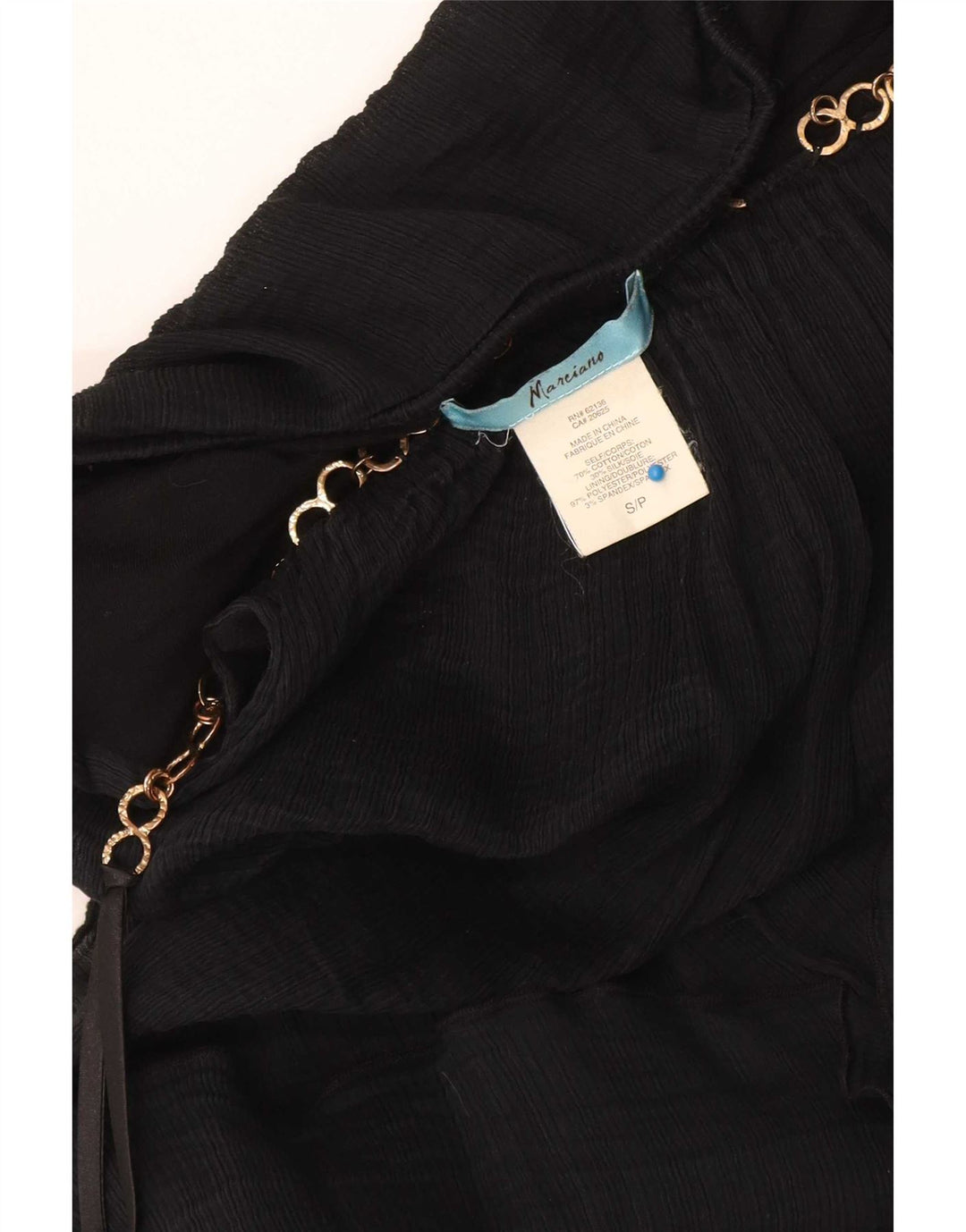 Marciano Top corto de tirantes para mujer UK 10 Small Algodón negro