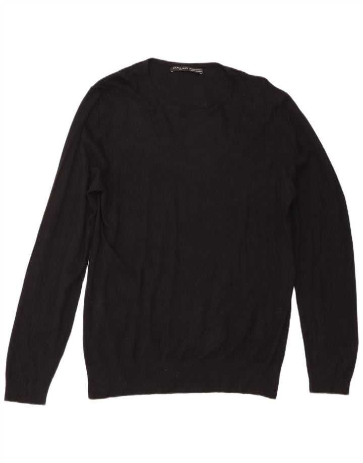 Zara Hombre Jersey Cuello Redondo Jersey XL Negro
