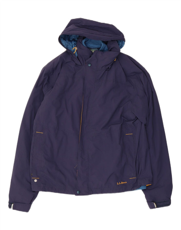 L.L.Bean Chaqueta cortavientos con capucha para hombre UK 38 Mediano Azul marino Poliéster
