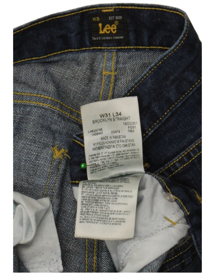 Lee Vaqueros Rectos Brooklyn Para Hombre W31 L34 Algodón Azul