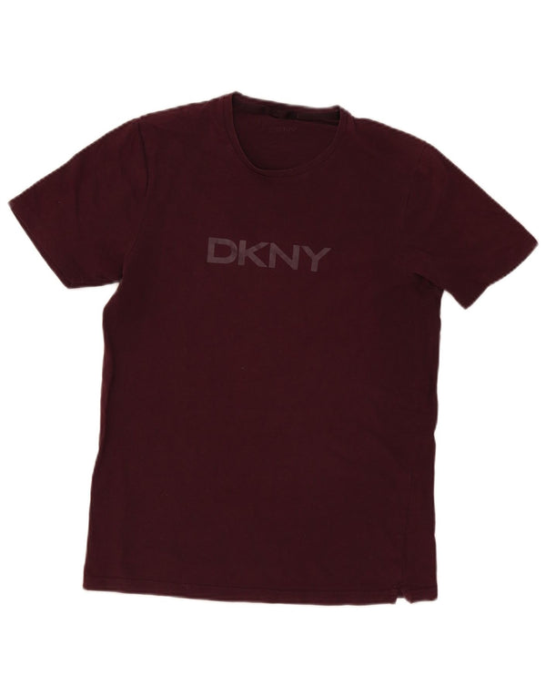 Dkny Hombre Camiseta Gráfica Top Small Borgoña Algodón