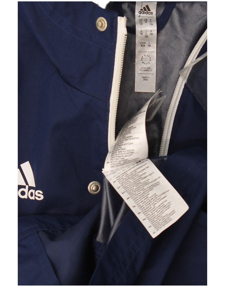 Adidas Chubasquero con capucha para niño 11-12 años Azul marino Poliéster