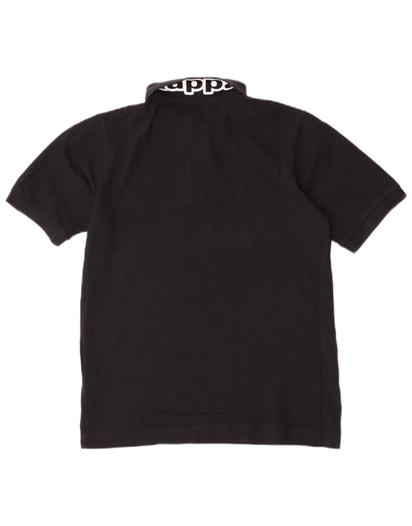 Kappa Polo Gráfico Para Hombre Pequeño Algodón Negro