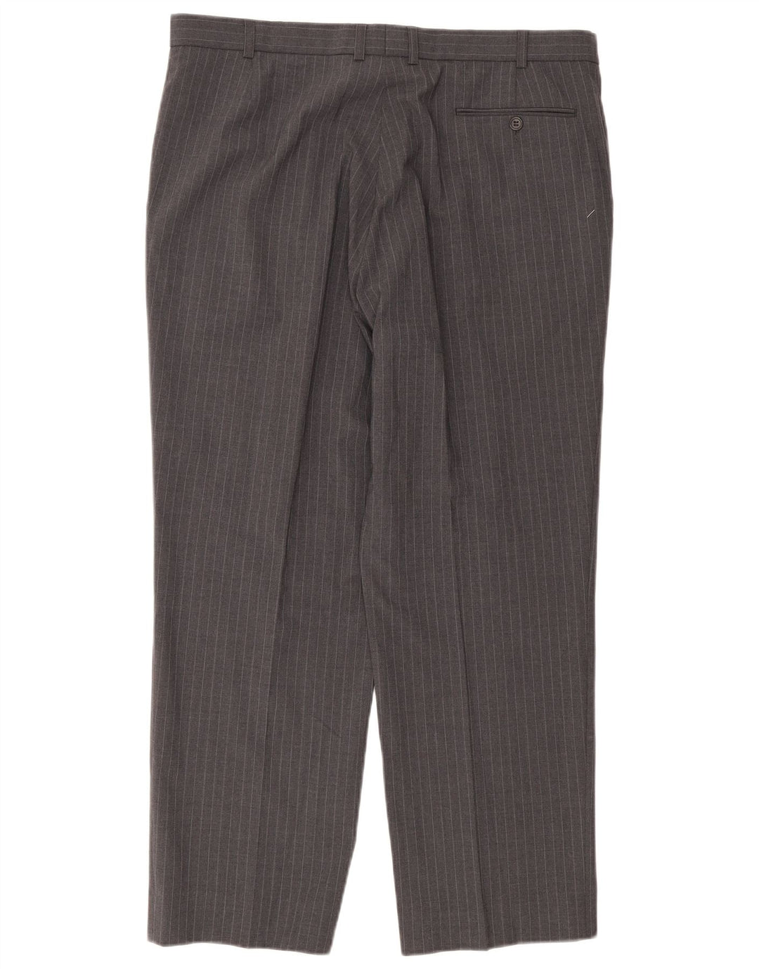 Marks & Spencer Pantalón de traje recto para hombre W38 L29 Gris a rayas