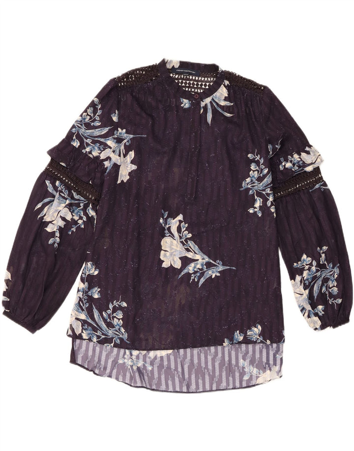 French Connection Blusa de manga larga para mujer UK 40 Small Azul marino