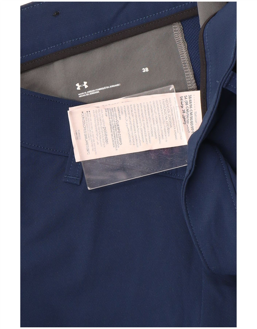 Under Armour Pantalones cortos chinos para hombre W38 XL Poliéster azul marino
