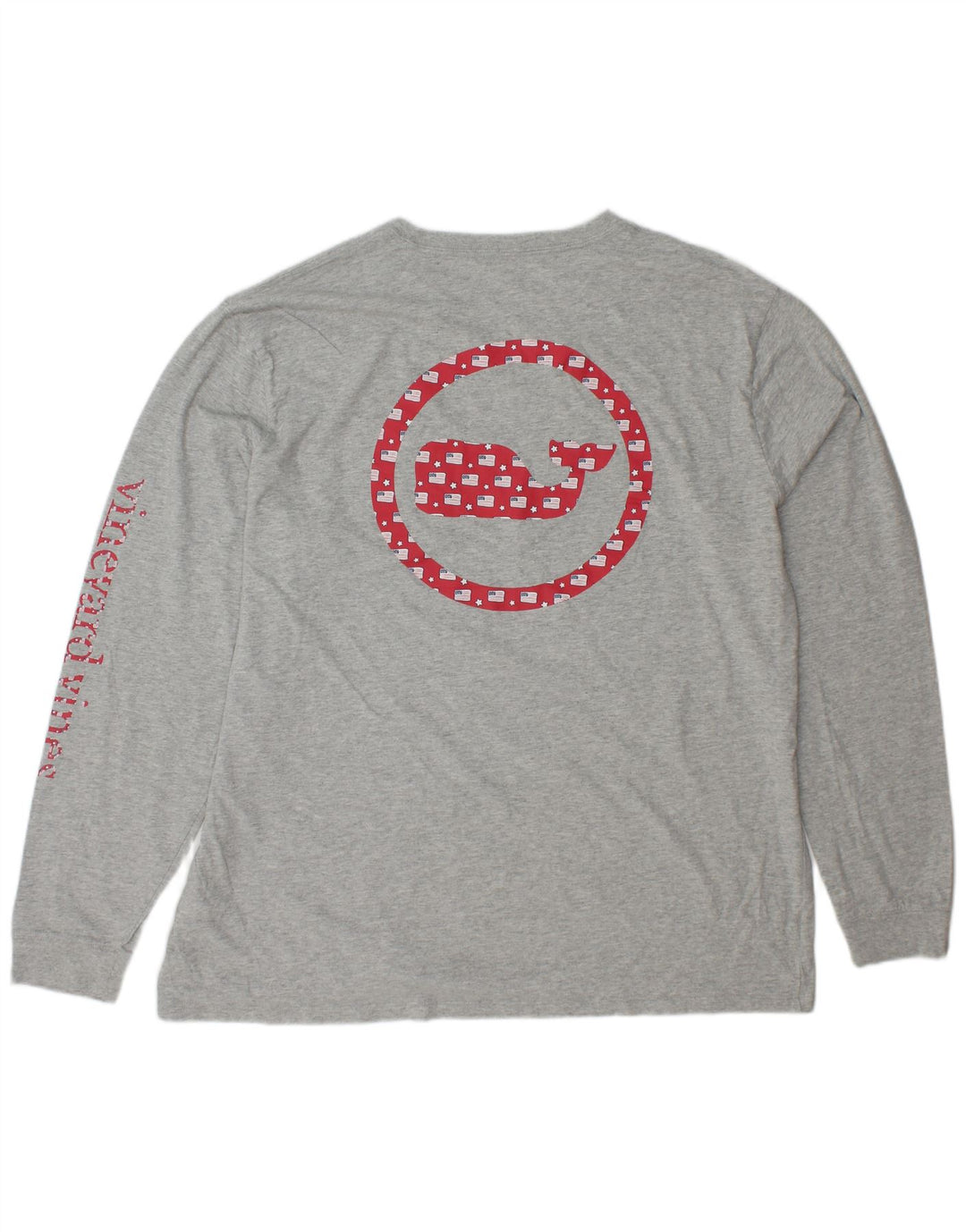 VINEYARD VINES Top gráfico para hombre manga larga XL algodón gris