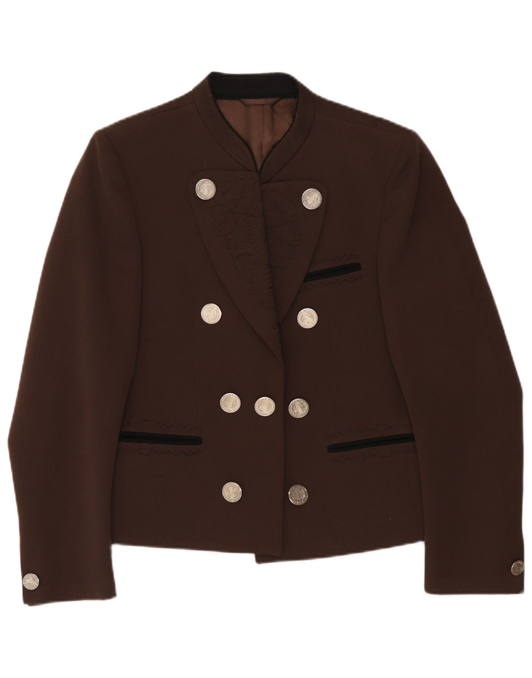 Vintage mujer Blazer chaqueta Reino Unido 14 marrón medio