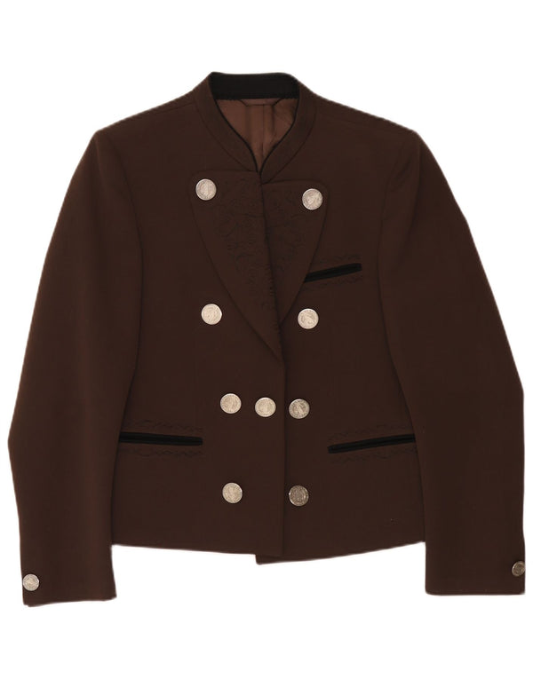 Vintage mujer Blazer chaqueta Reino Unido 14 marrón medio