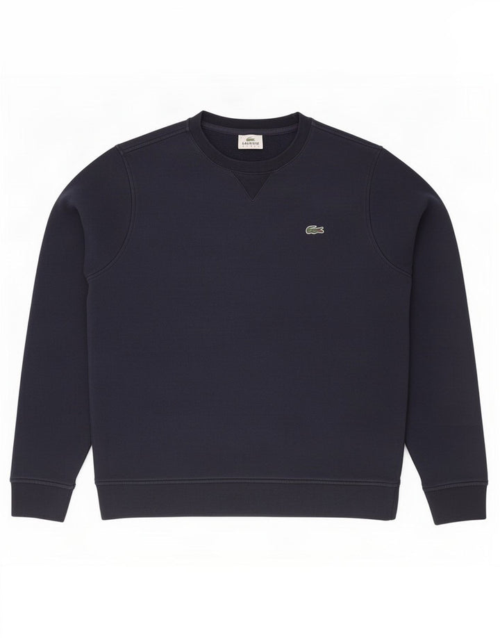 Lacoste Sudadera para hombre Jumper Talla 4 Mediana Azul Marino Algodón