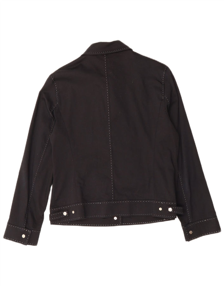 Betty Barclay Chaqueta Bomber para Mujer UK 14 Mediana Algodón Negro