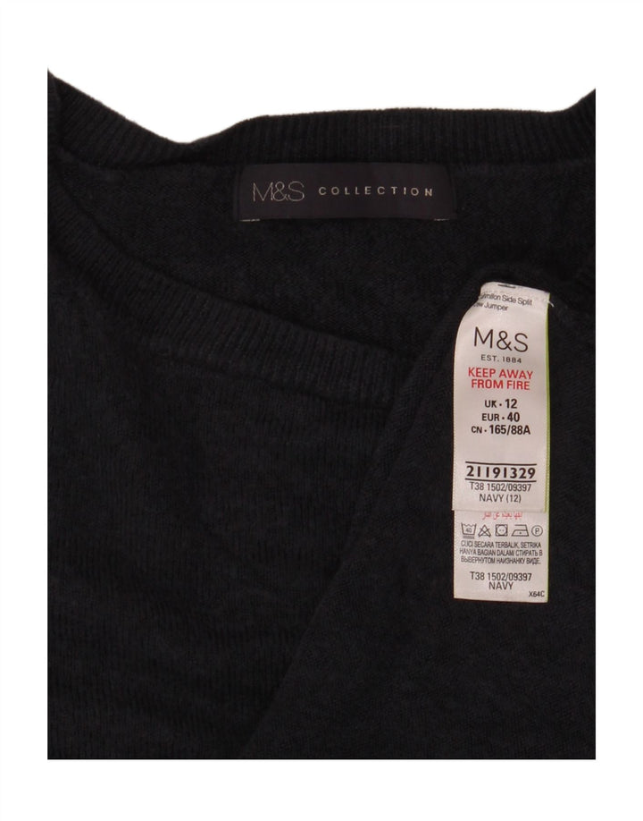 Marks & Spencer - Jersey de cuello redondo para mujer, talla 40, talla M, color azul marino