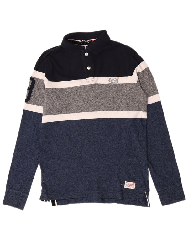 Superdry Polo de rugby de manga larga para niño 15-16 años XL Azul Colorblock